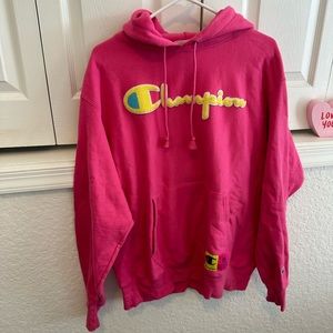 never worn champion hot pink hoodie